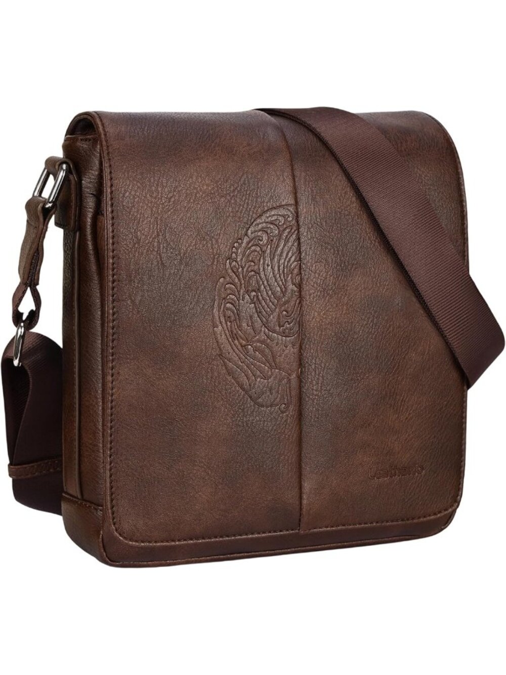 Stylish Vegan Leather Crossbody Bag for Men | Small Sling Satchel for Travel
